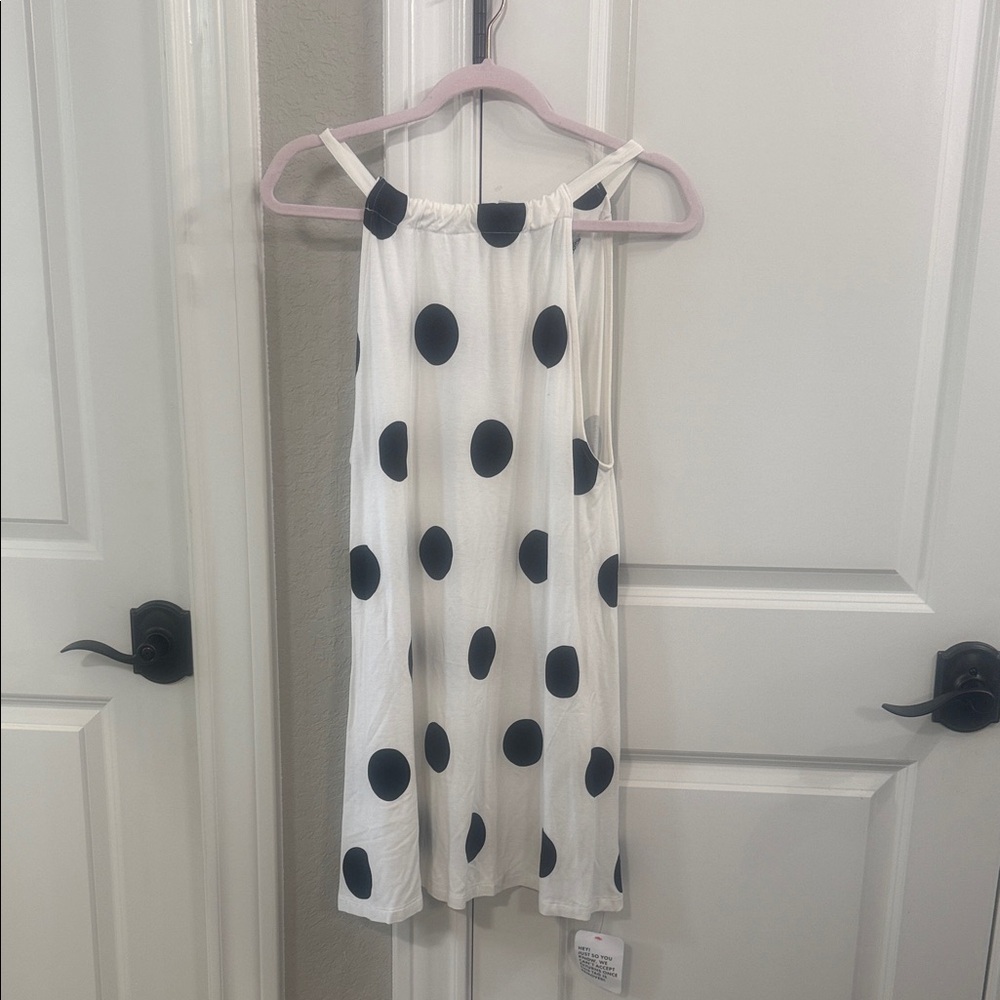 ASOS by Design White Mini Dress with Black Polka Dots